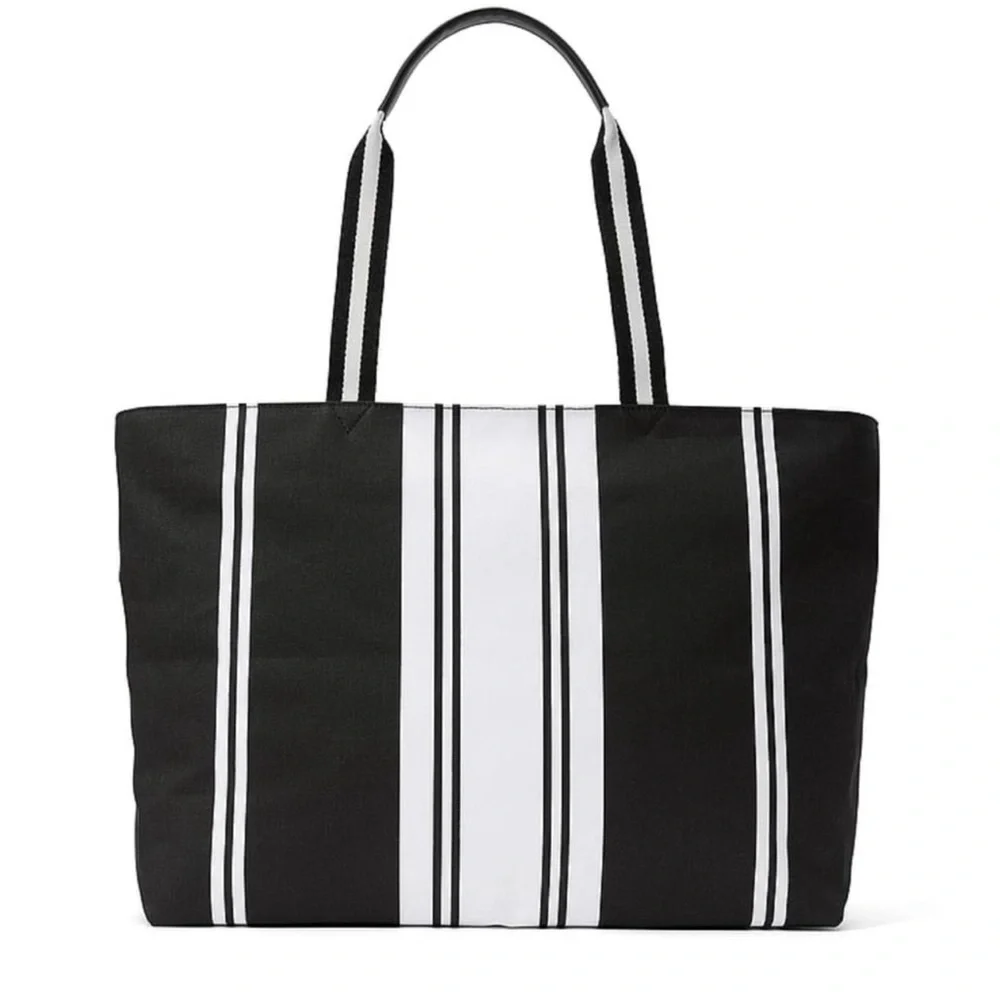 Victoria’s Secret Striped Tote in Black & White. 20.25"L x 12.5"H x 6.5"W - Picture 3 of 9